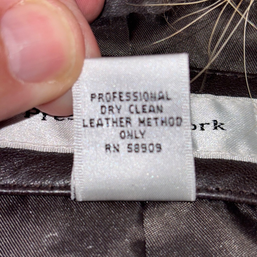 Preston & York Brown Lambskin Leather Jacket Genuine Raccoon Fur Collar Medium - Picture 4 of 11